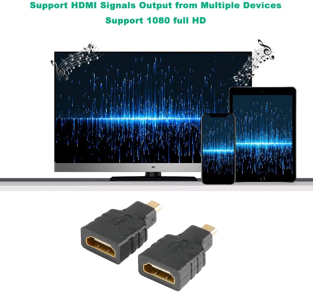 Adaptateur HDMI femelle vers micro HDMI mâle plaqué or Adaptateur HDMI femelle vers micro HDMI mâle plaqué or